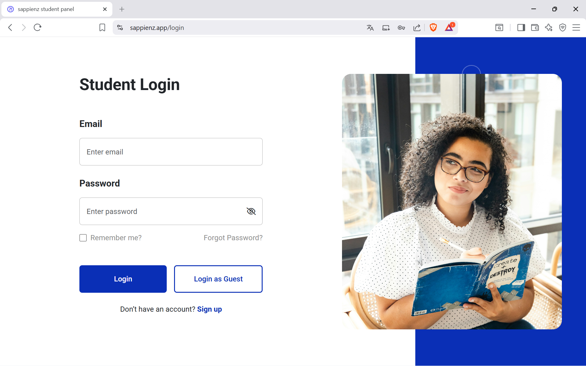 Captura de pantalla 2026-03-21 121955 Pantalla de login de la app sappienz